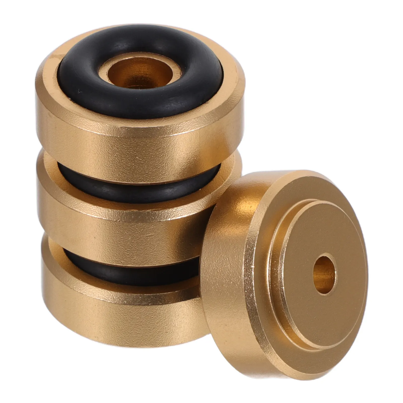 

4Pcs Aluminum Speaker Isolation Feet Anti Vibration Shock Absorber Pads Non Slip Rubber Ring Speaker Cushion Feet for Hifi