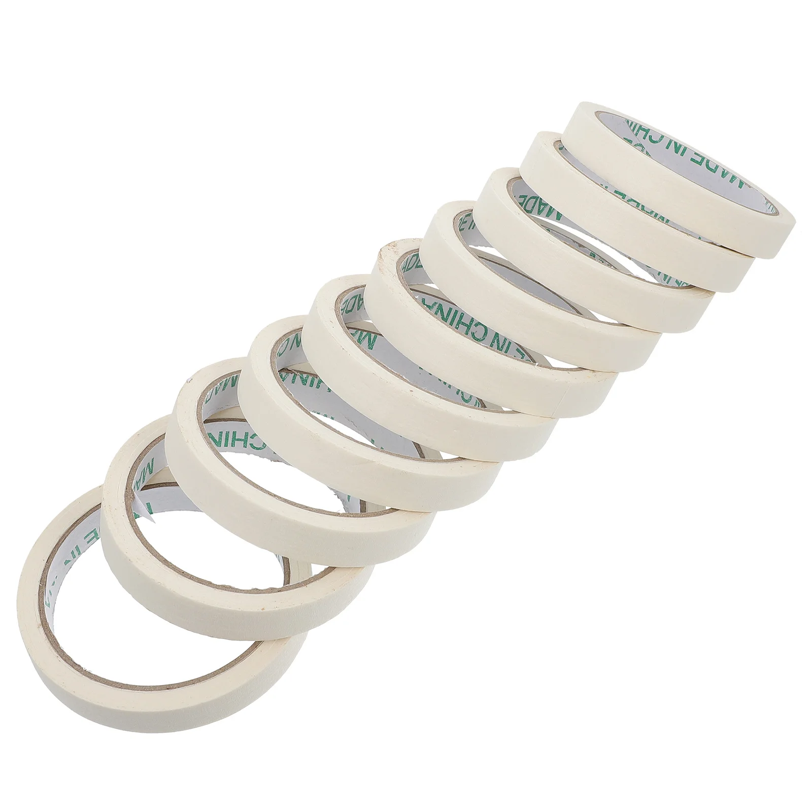 10Pcs Crepe Paper Masking Tapes Durable for Electronics and Home Walls Protection Masking Tape White Single Side Tape