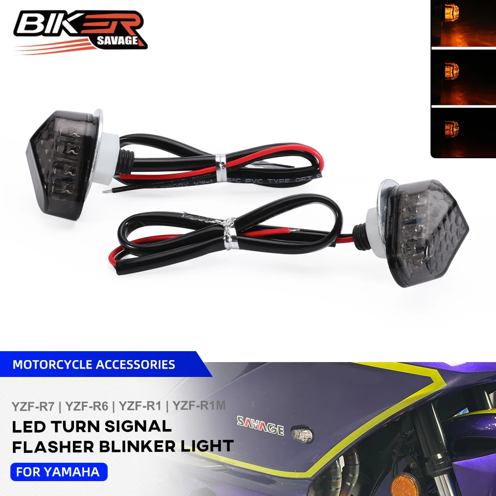 

R6 R1 2025 Motorcycle Smoke LED Turn Signal For Yamaha YZF R7 R6 R1 R1M 2017-2024 Motorcycle Accessories Flasher Blinker Light