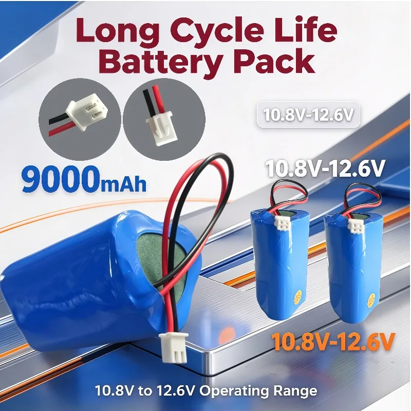 CCTV Camera Backup Power 10.8V‑12.6V 9000mAh 3S1P 18650 Lithium Battery Pack XH2.54