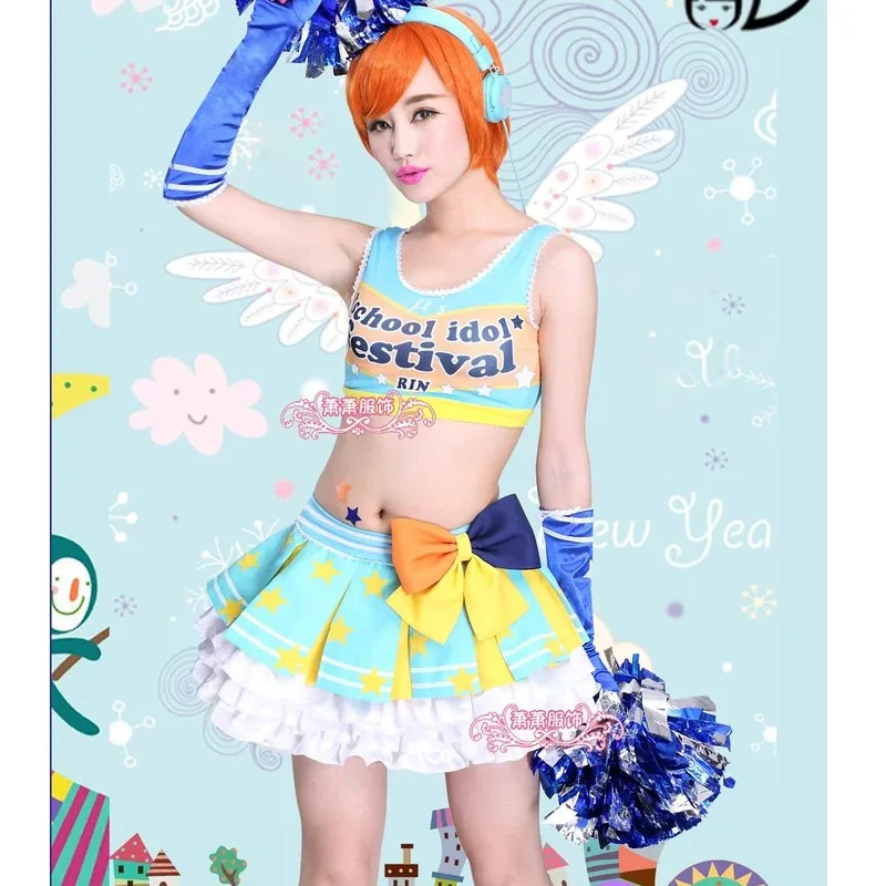 CyLoveLive 치어 코스프레 애니메이션 러브 라이브 10월 스포츠 치어리더 호노카 야자와 니코 토조 코토리 노조미 의상 유니폼 코스튬