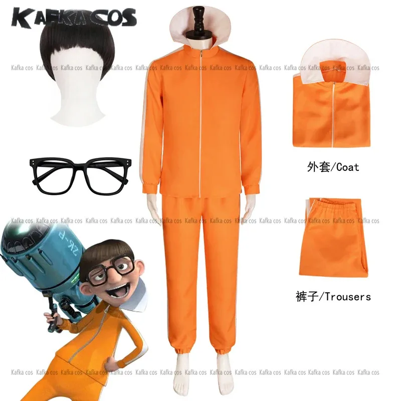 

Movie Vector Cosplay Costume Wig Orange Jacket Pant Glasses Outfits Set Women Men Halloween Role Play Party Suit