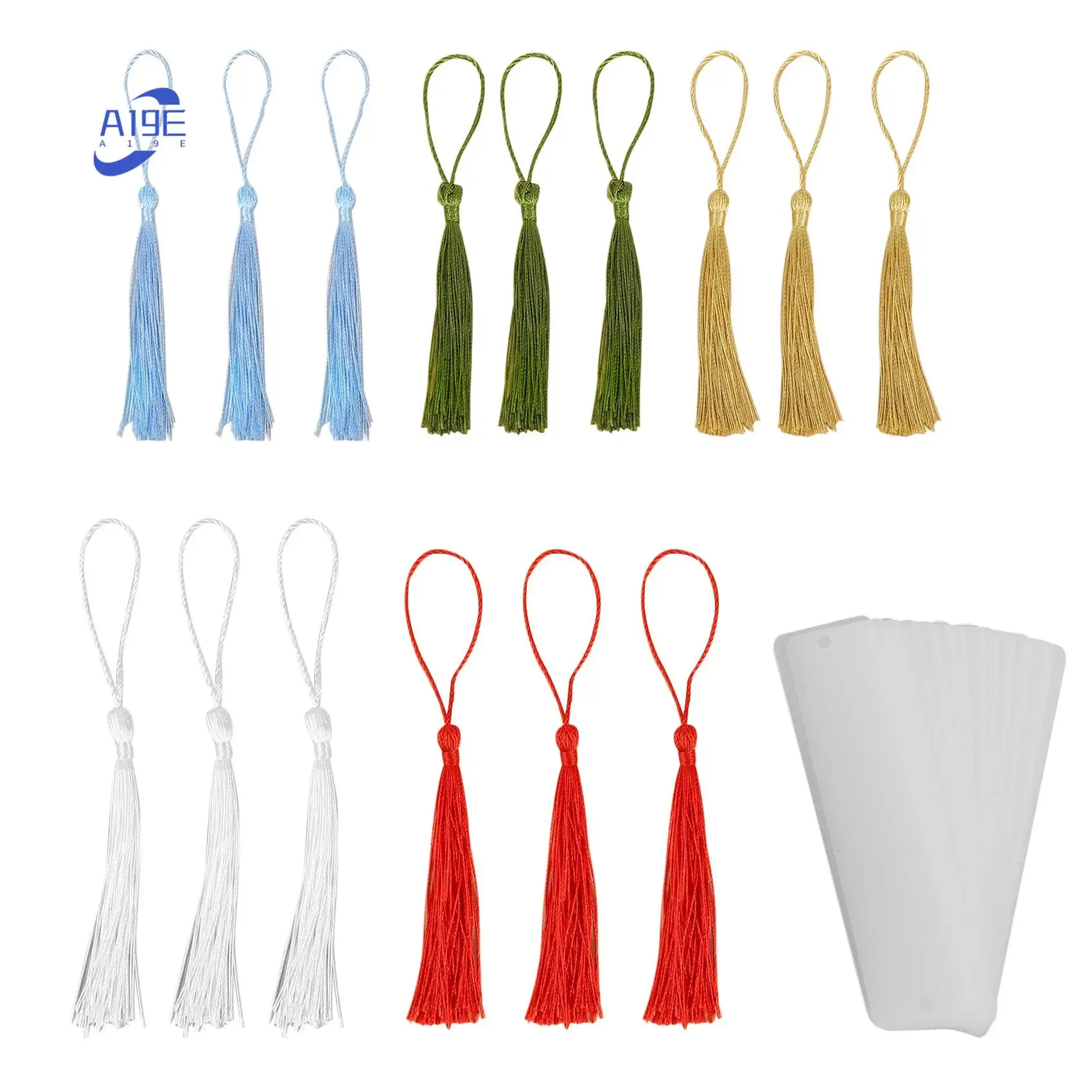 

A19E-15 PCS Rectangle Acrylic Bookmark Blank Clear DIY Unfinished Book Markers With Colorful Tassels Ornaments Crafts Decors