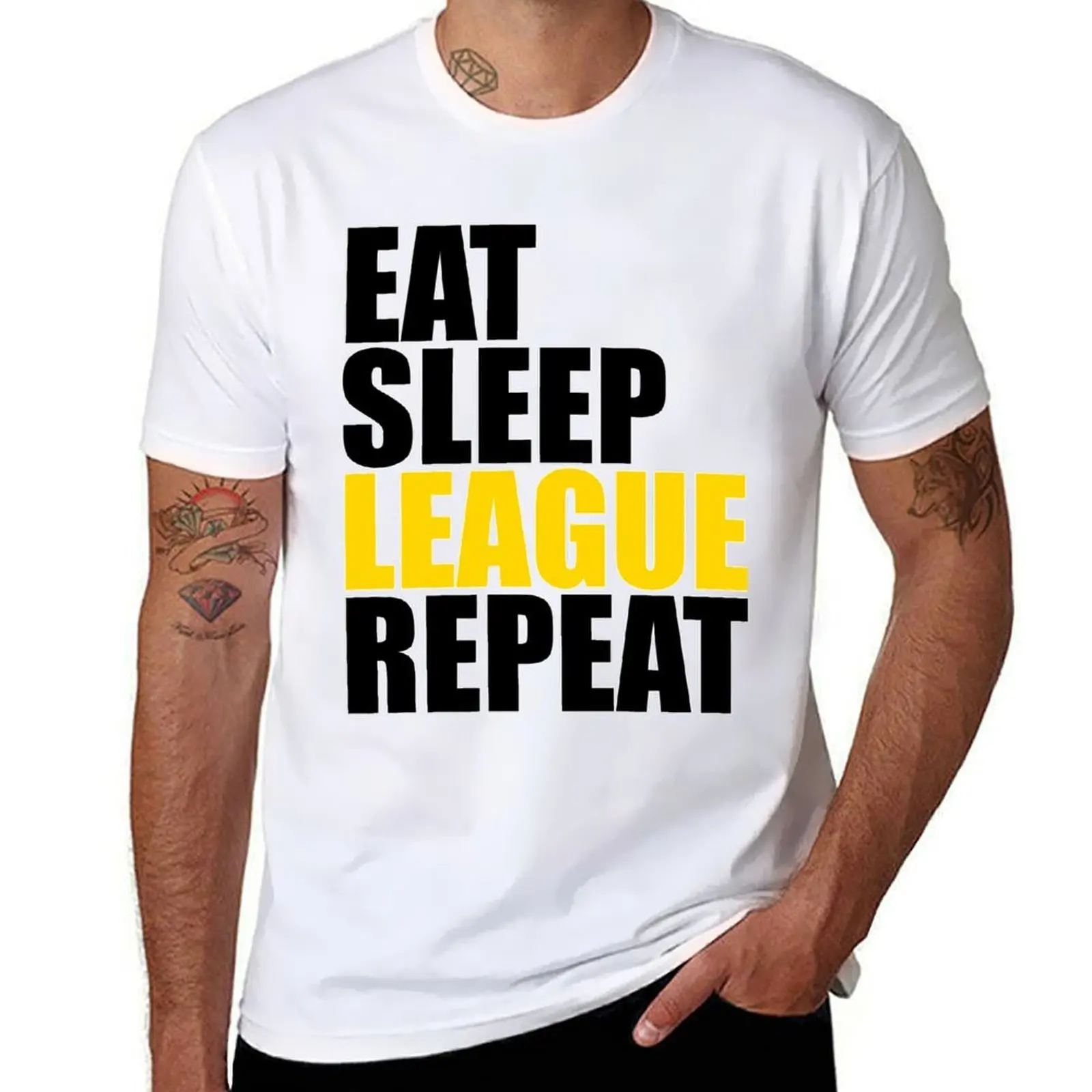 

Eat Sleep League Repeat T-Shirt Gift For High School Team College Cute Funny Gift Player Gamer T Shirt Tee T-Shirt
