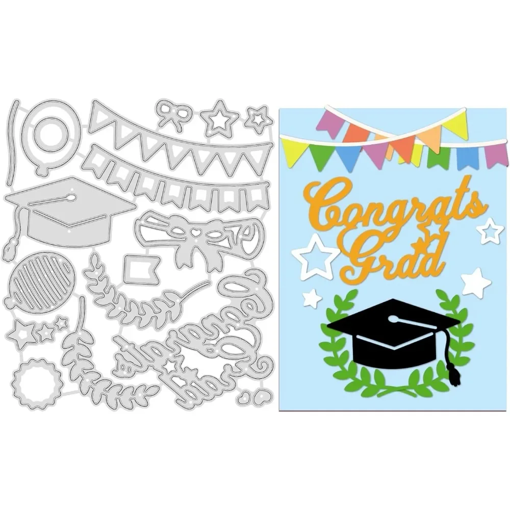 Graduation Party Cutting Dies Bachelor Cap Die Cuts for DIY Scrapbooking Festival Greeting Cards Making Paper Cutting Album