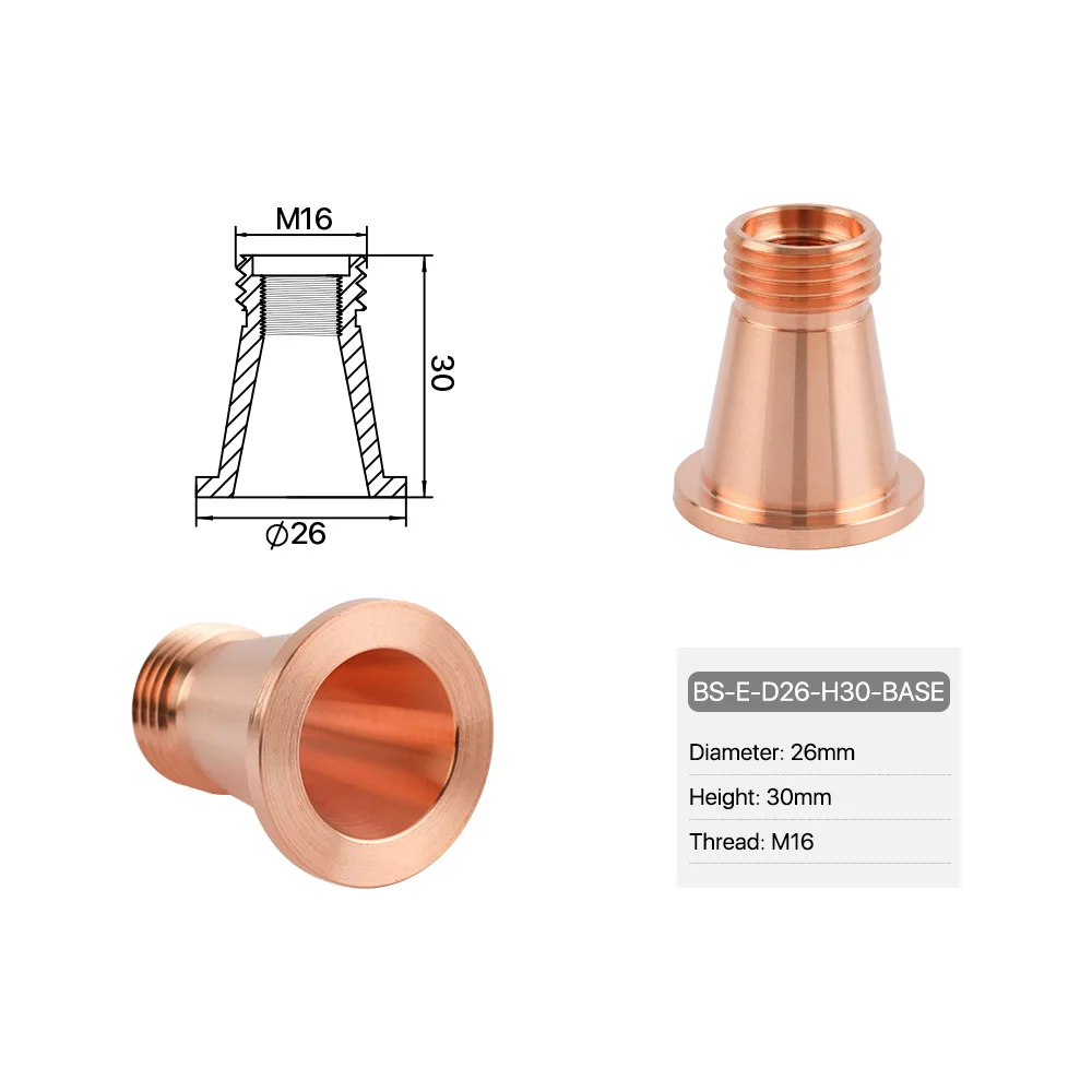 Ultra arayc laser düsen adapter basis für bs düsens tift 10032930 3-054 m16 gewinde d38 d52 d26 d28mm für faser schneidkopf