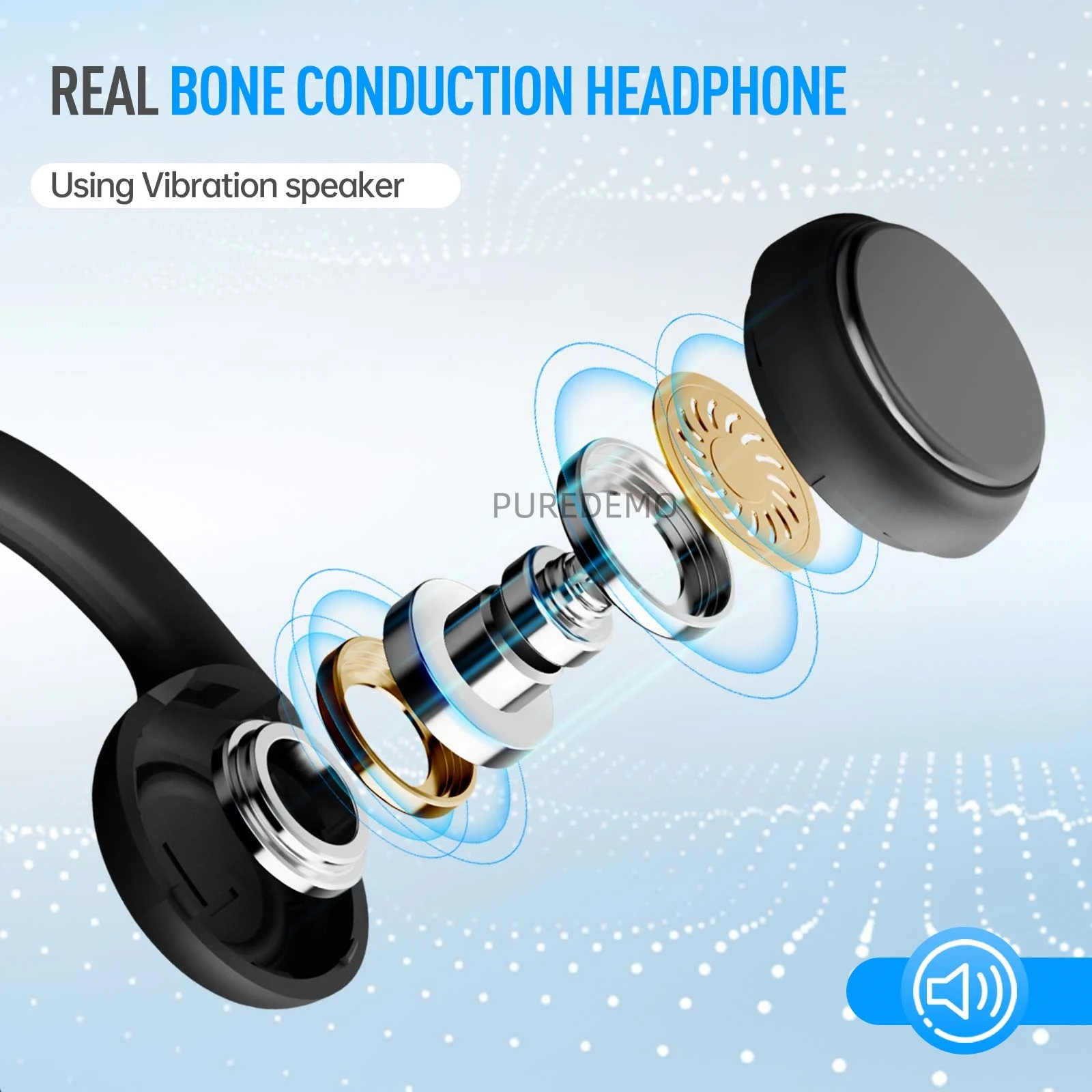 Bone Conduction Earphone Bluetooth 5.4 Wireless Headphones IPX5 Waterproof Sports Headset with Mic for Workouts Running Driving