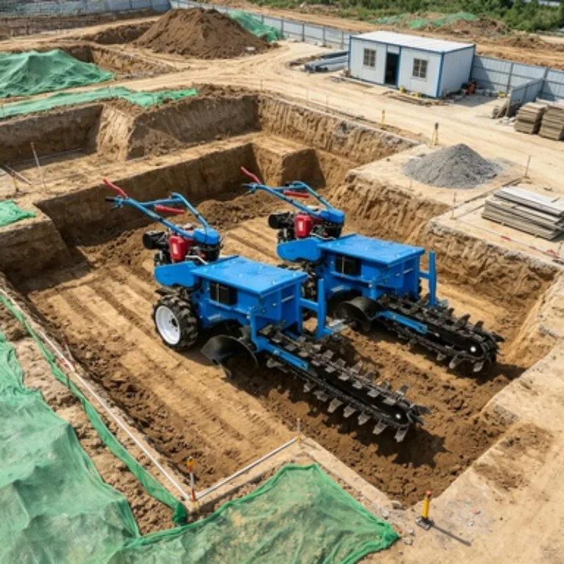 Walking Excavating Machine for Trench Digging Chain Trenching Machine TrencherChain Trench Farm Ditch Digging Ditcher Micro