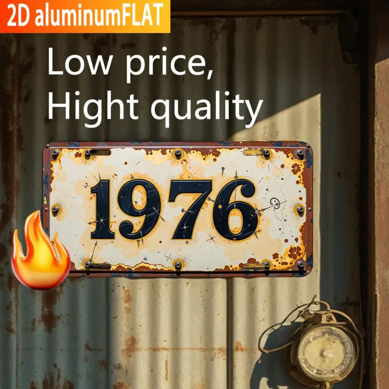 مسطح ثنائي الأبعاد - قطعة واحدة من لافتة فنية جدارية كلاسيكية من الألومنيوم مع خلفية صفراء متعثرة وأسود جريء #4