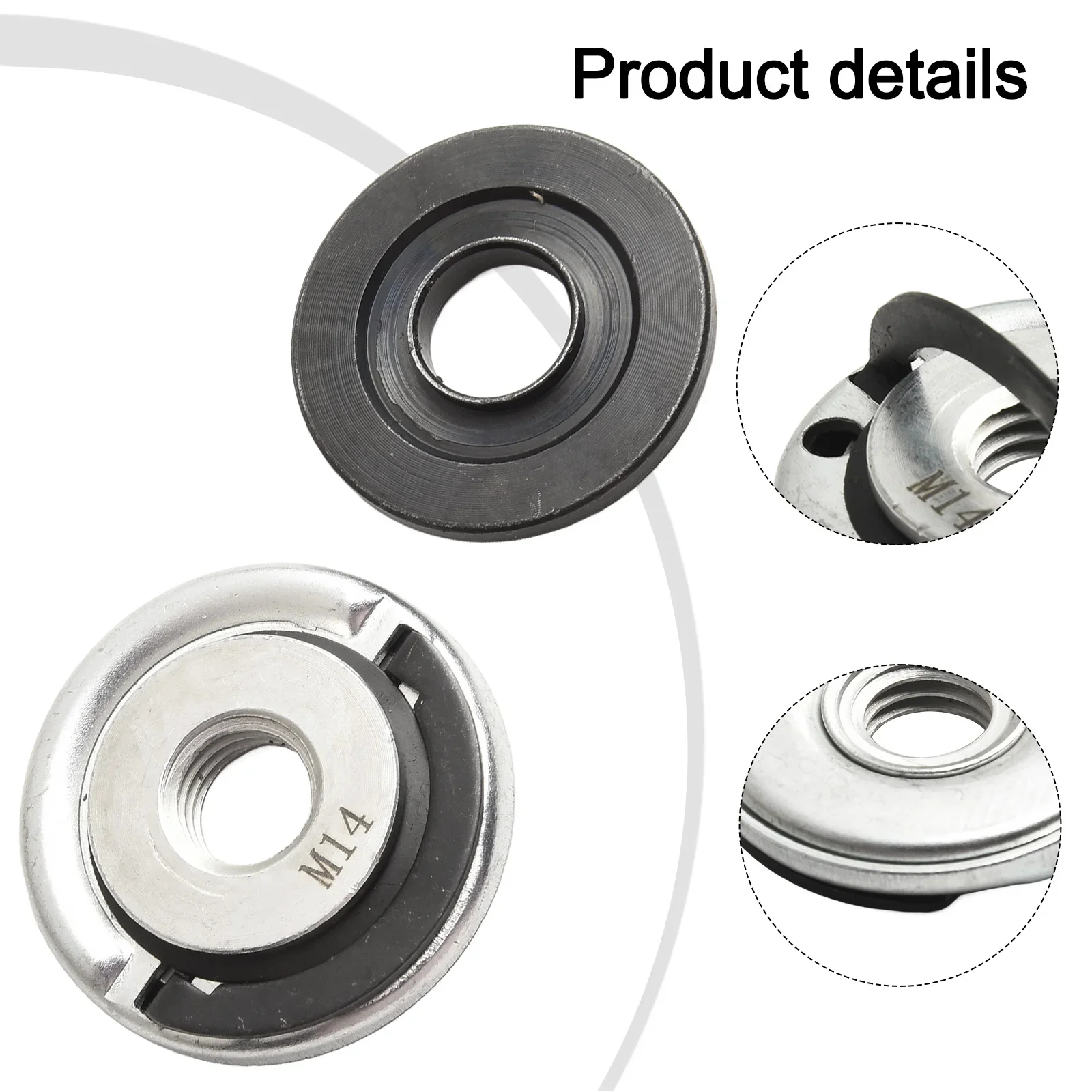 

1set Self-locking Pressure Plate For M14 Interface Quick Release Self-Locking Grinder Pressing Plate Flange Nut Power Chuck Kit