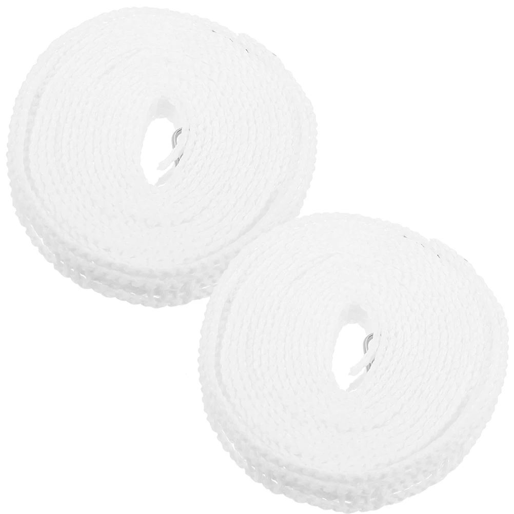 

2PCS White 5M PE Stainless Steel Thickened Non-slip Windproof Clothesline Rope for Home Outdoor Use Portable Easy Installation
