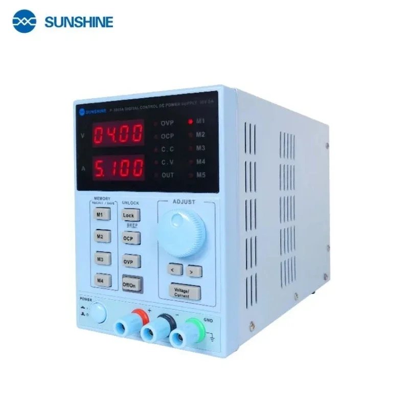 SUNSHINE P-3005A Digital Display DC Power Supply Adjustable High-precision Lab Power Supply 30V 5A Output Switch for Repair