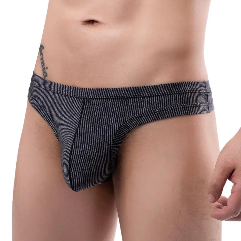 Men\'s Underwear Breathable T-Back Sexy Thongs G-String Big Penis Pouch Thong Panties Male Lingerie Underpants Briefs