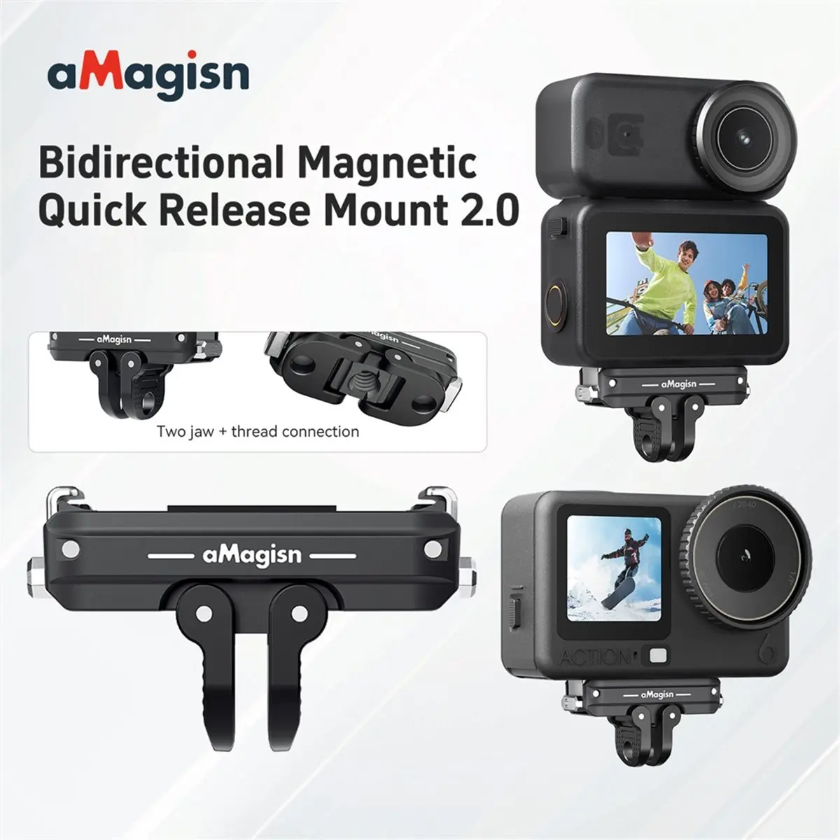 SCLS  Bidirectional Magnetic Quick Release Mount for Nano / Action 6 Adapter Base Dual Claw Interface Accessories