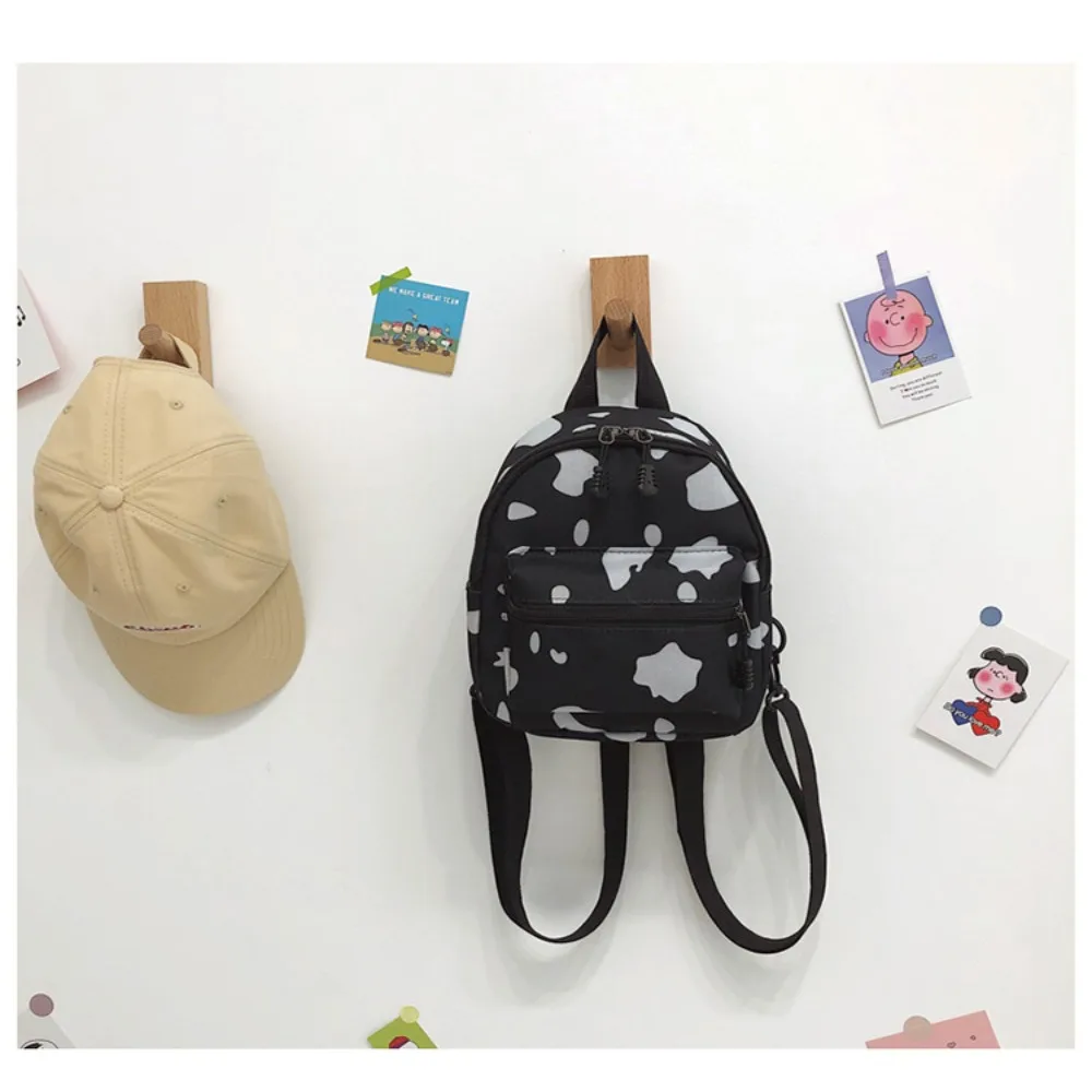 

Cute Cow Spot Women's Bags Canvas Adjustable Strap Travel Bag Multi-Function Mini Backpack Women