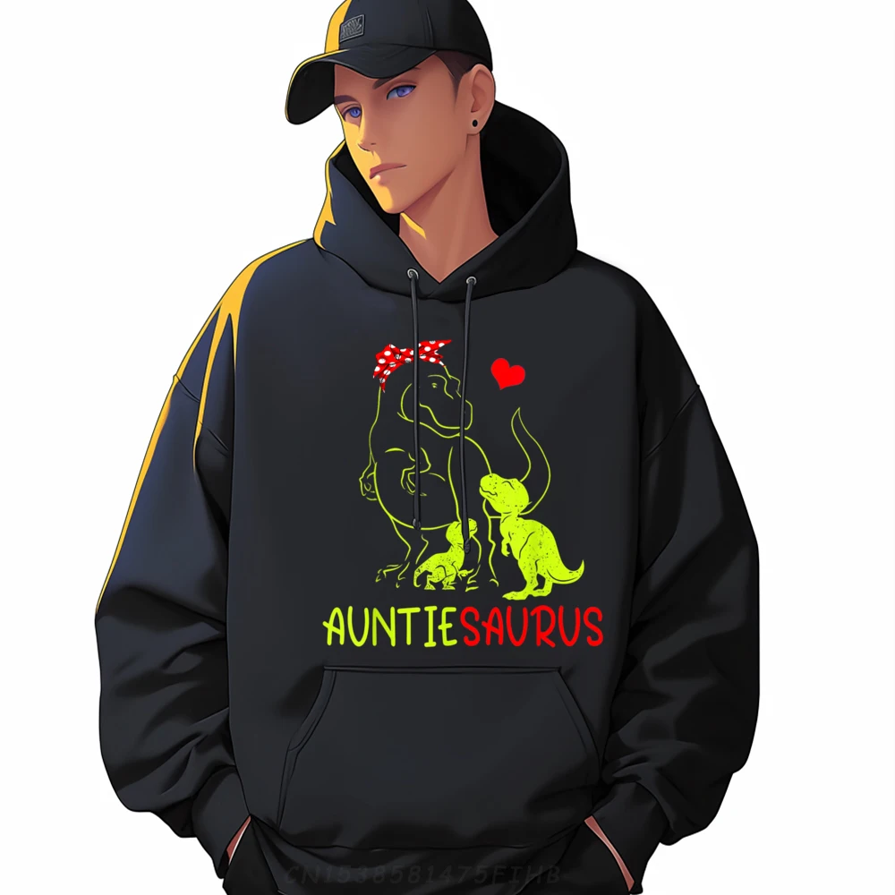 

Hip Hop Female Sweatshirt Auntiesaurus T Rex Auntie Saurus Letter Hoodies O Neck Printed Long Sleeve Family Hoodies
