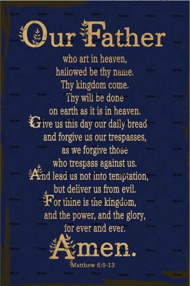 the lords prayer tin sign the lords prayer wall decor lords prayer tin poster warm wall art Christian Wall Decor Christian Tin P