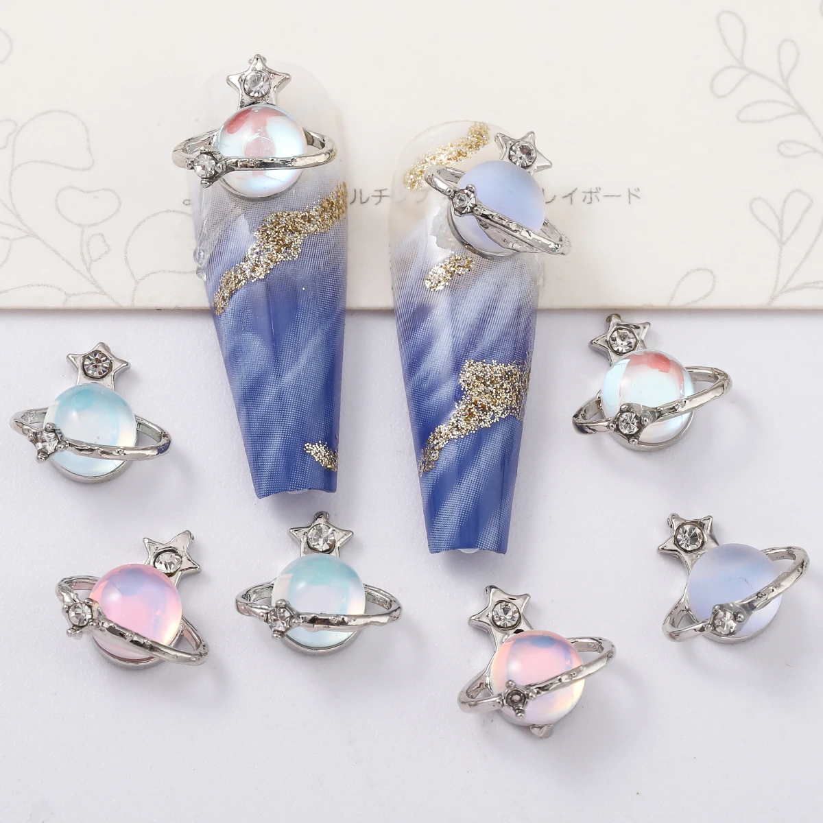 الأظافر اليابانية إنز الرياح السحرية لون كوكب الأظافر فلاش ، ملحقات الحفر المعدنية المجوفة ، 8 * #3