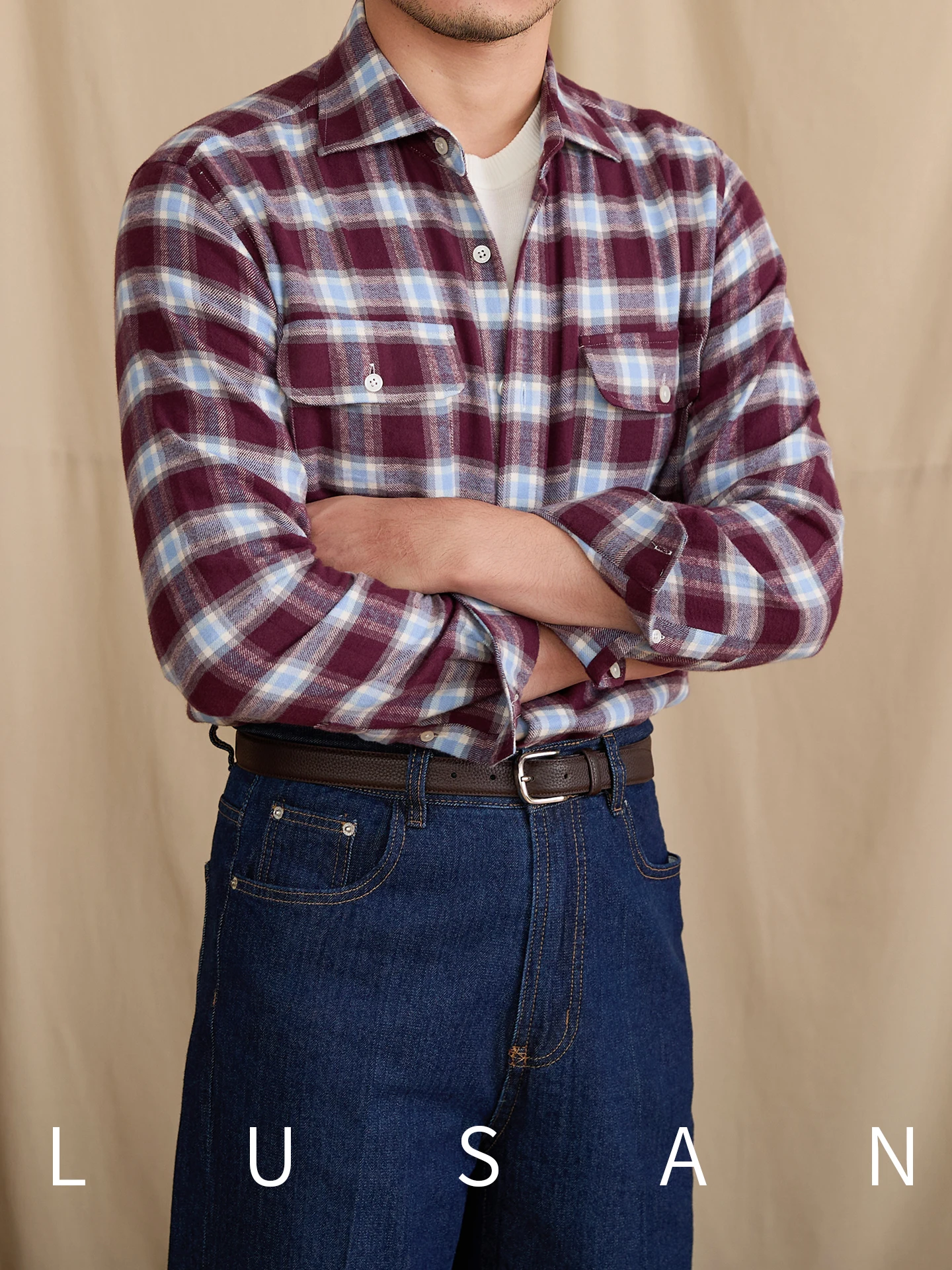High-End Autumn and Winter Plaid Long-Sleeved Shirt Gentry Vintage Fashion British Pure Cotton Shirt Breathable Trendy Men