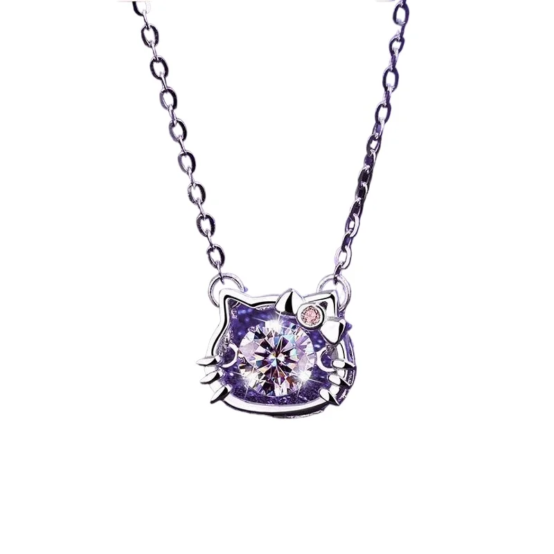 

hello kitty S925 sterling silver necklace smart girl light luxury niche fashion high-end clavicle chain holiday gift