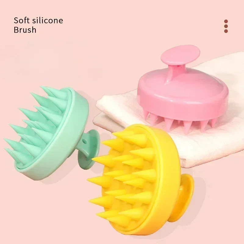 Plastic Silicone Massage Comb  Clean The Scalp Thoroughly Scalp Massage Easy Foaming Head Massage  Brush Bath Comb Brush Shampoo