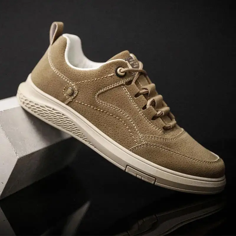 

Man Leisure Leather Shoes For Male Canvas shoe VastWave Pig Skin Leather Mens Casual Shoes Slip Resistent Rubber Luxury