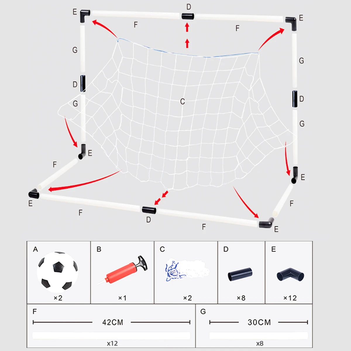 Kids Foldable Soccer Goal Set 5
