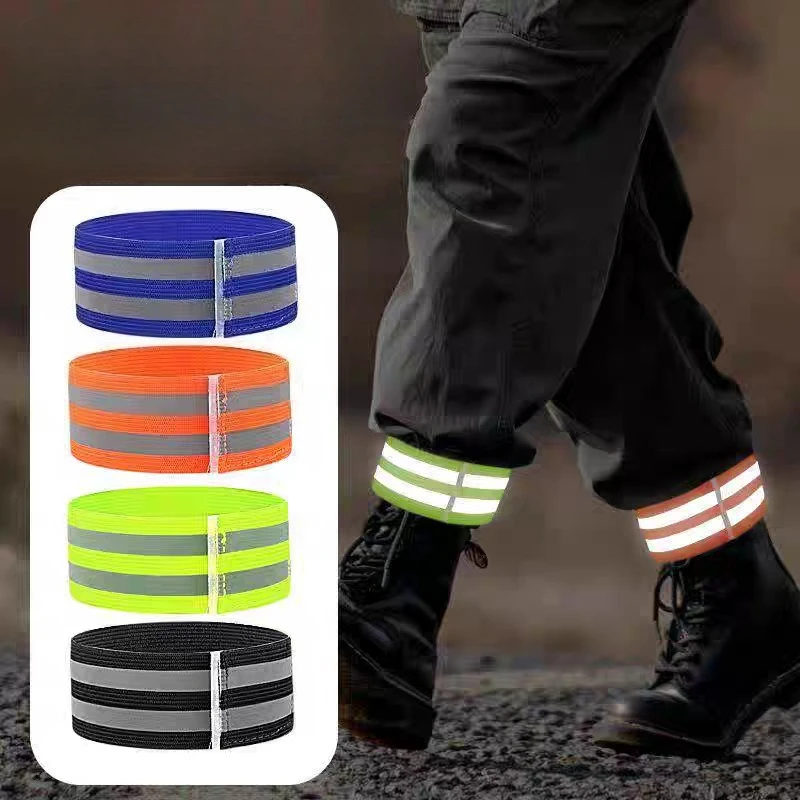2-10PCS Reflective Bicycle Trouser Straps Night Riding Gaiters for Road Bike, Hiking & Running  Adjustable Leg Bands Safety Gear