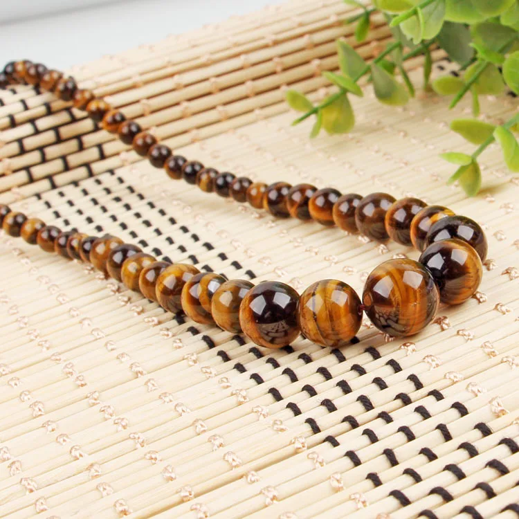 

Tiger's Eye Necklace Yellow Tiger's Eye Stone Tower Chain Cat's Eye Necklace