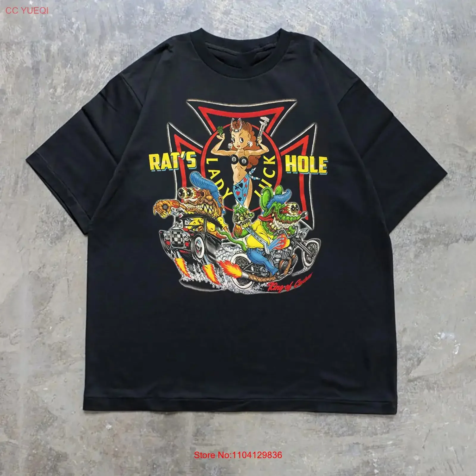Vintage Ed Roth Rat Fink Rats Hole Lady Luck T shirt S to 5XL UR005 FREE SHIPPIN vintage Washed homme Casual Slightly graphic