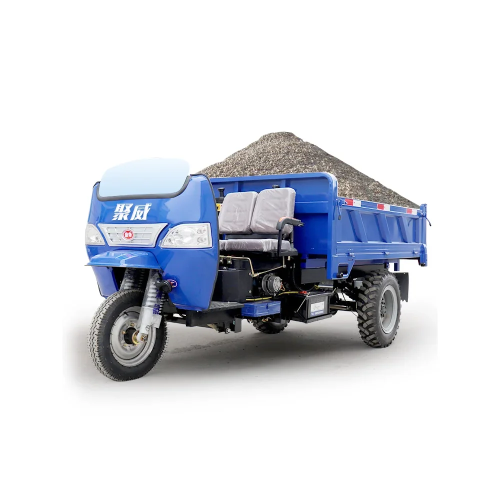 Diesel agricultural tricycle project Wuzheng self-unloading heavy mountain climbing king construction site transport trailer