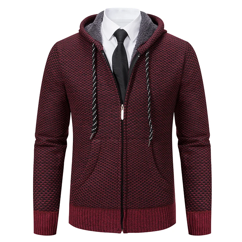 Men\'s Knitted Cardigan Jacket Vintage Winter Sweater Coat Casual Turndown Collar Fleece Jackets Fashion Mens Autumn Outwear