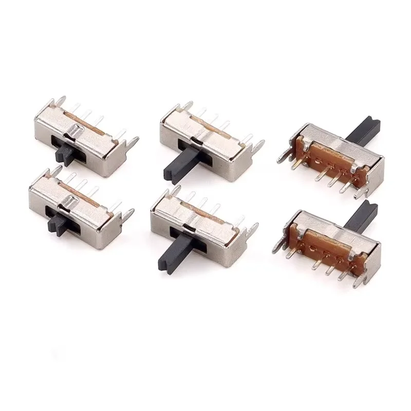 20PCS SS13D07 Toggle Switch SS13D07VG2 3 4 5 6 Handle Height 2-6MM Single Row Sliding Vertical 4-Pin 3-Speed Power Switch
