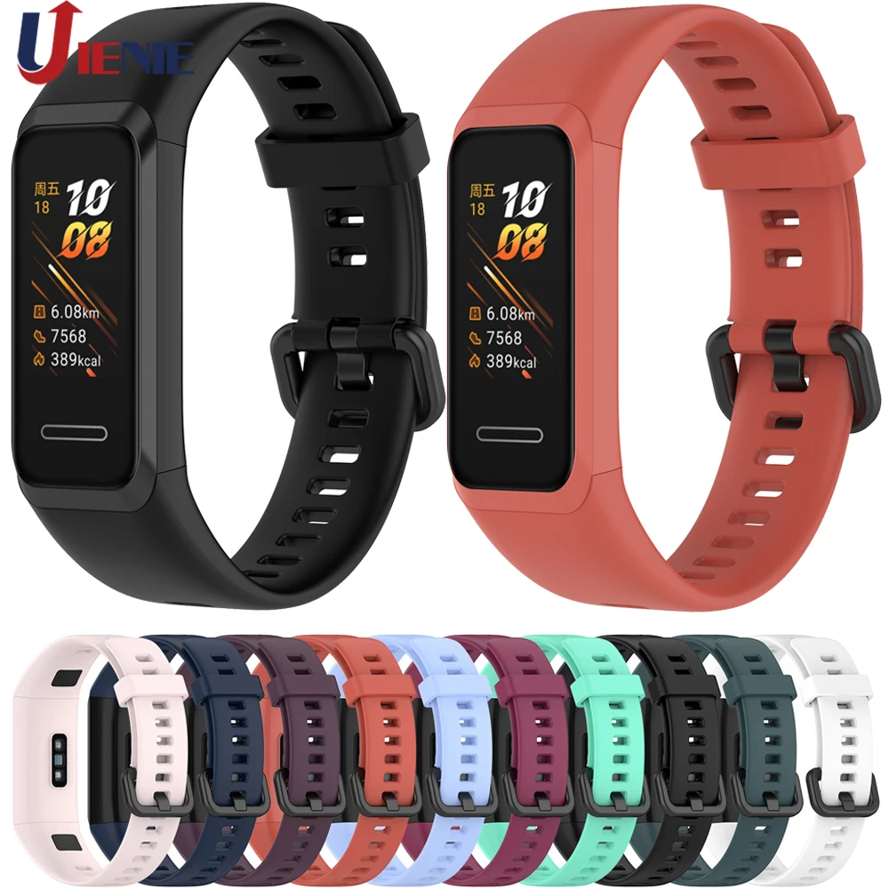 حزام ساعة من السيليكون لساعة Huawei Band 4 الذكية الأصلية، سوار ساعة رياضي بديل معصمه