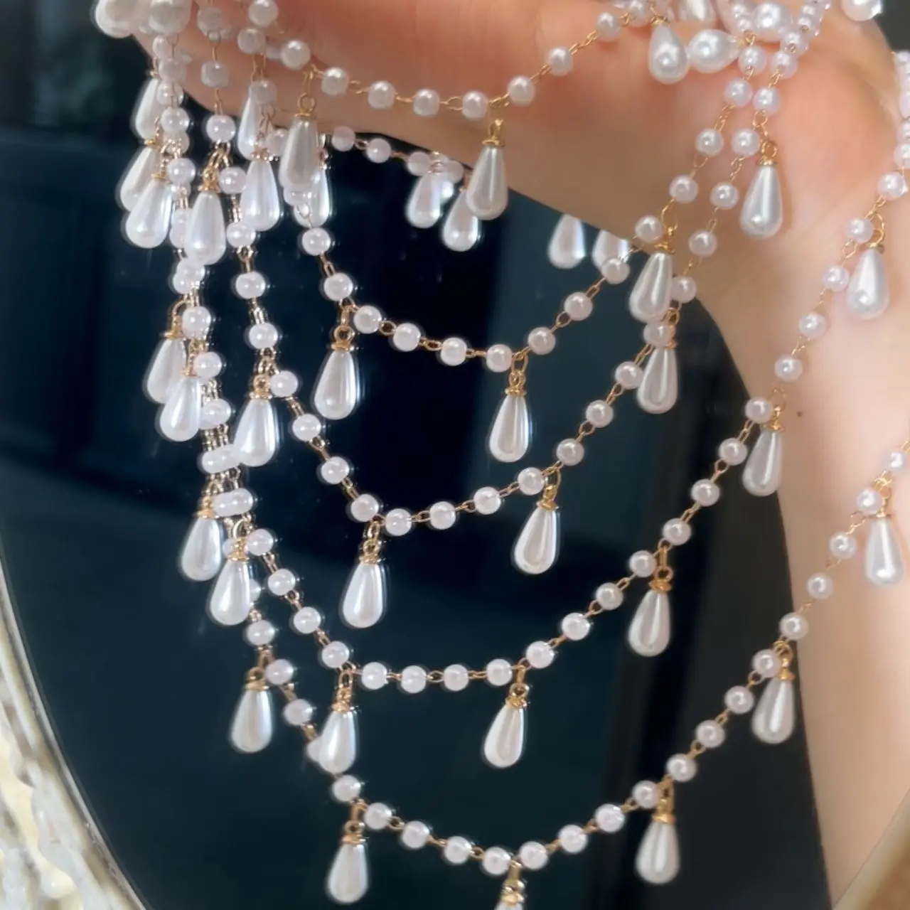 0,5 M 1 M Unregelmäßige Imitation Perle Perlen Ketten Metall Halsketten Armbänder Perle Kette Frauen Kleidung Schmuck Machen DIY liefert – Detail 8