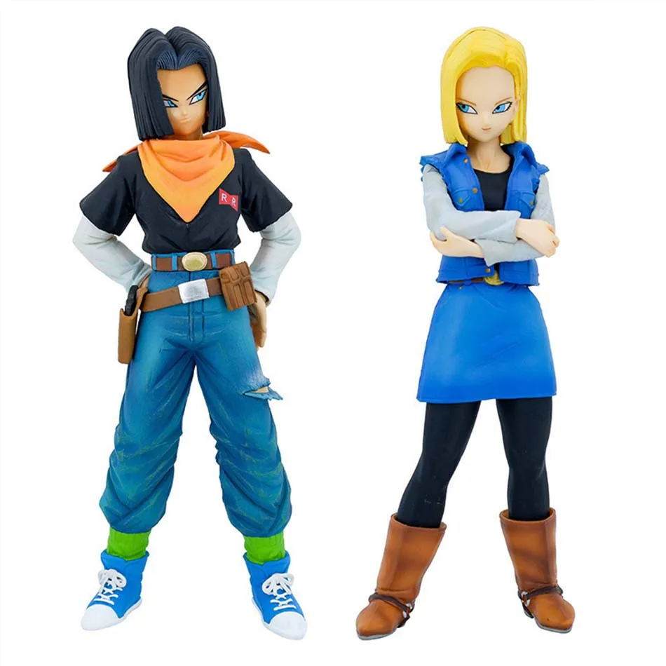 23CM Anime Dragon Ball Z Android 17 18 Figure Android 18 PVC Action Figures Collection Model Toys for Children Christmas Gifts