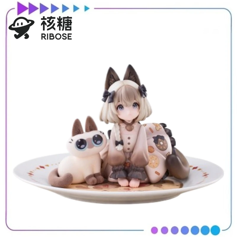 

【Original】RIBOSE DLC Series Q Version Tea Party Cat × Siamese Cat Azuki Friendship Collaboration Set Figure Model Toy
