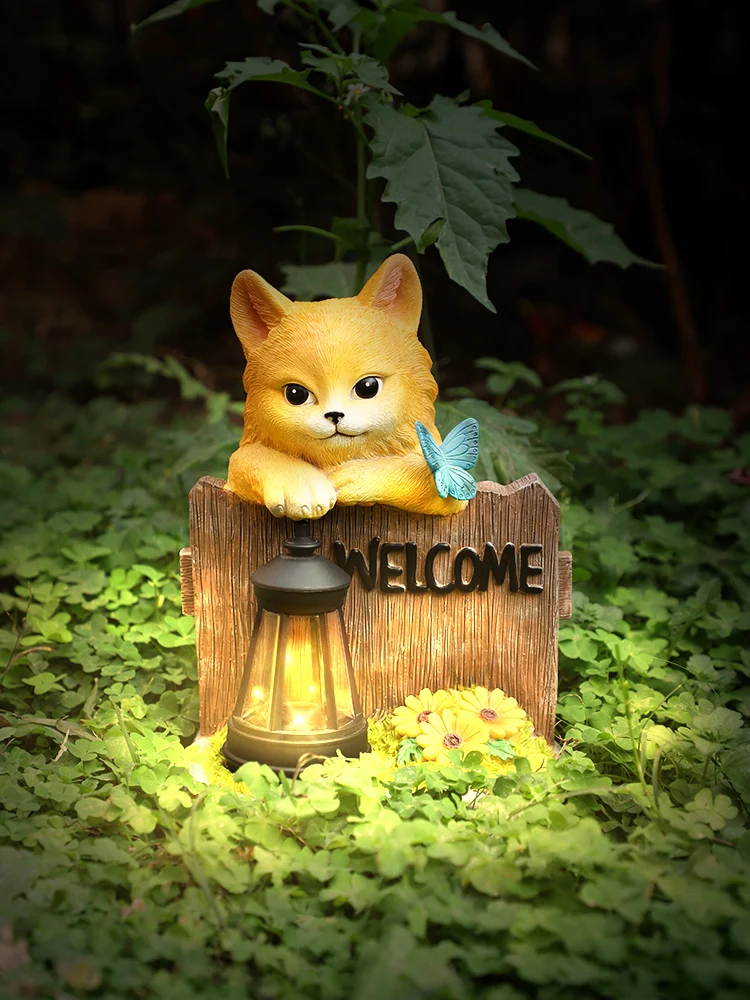 

ROOGO Cute Pet Lawn Lamp Brand Outdoor Garden Lighting Decorative Solar Powered Pathway Light