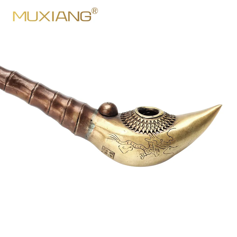 MUXIANG Chinese style dry tobacco pipe brass pipe 140g short straight pipe 140g 27mmx6mmx3mm