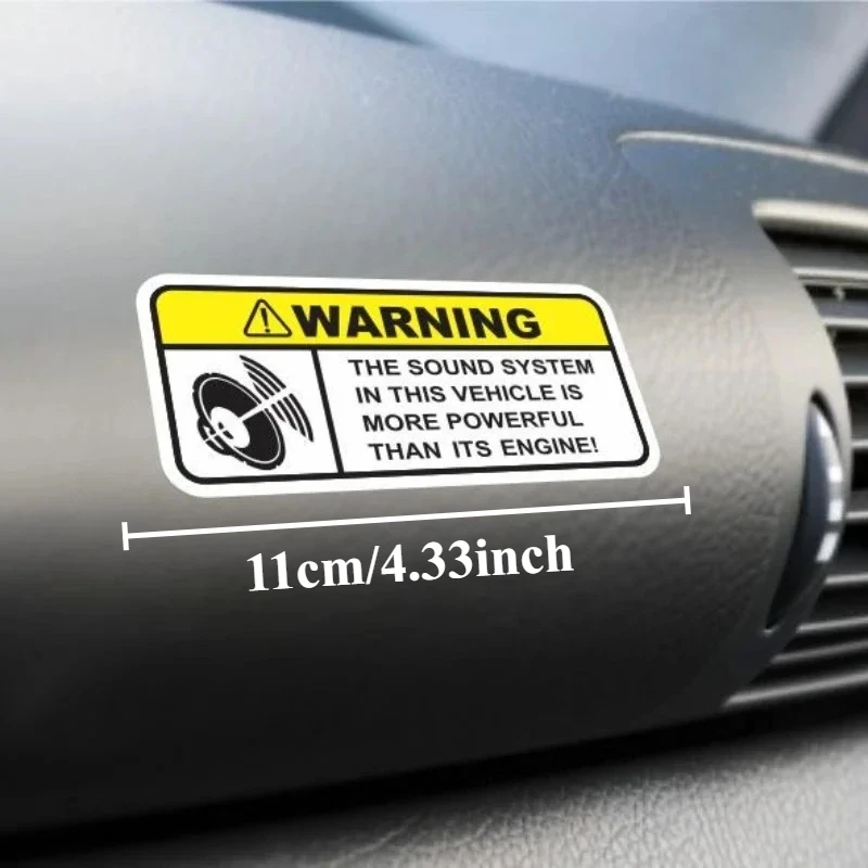 2Pcs 2D Flat Funny Audio Warning Vinyl Stickers, Waterproof Decal For Car Interior Decor, Holiday Gift