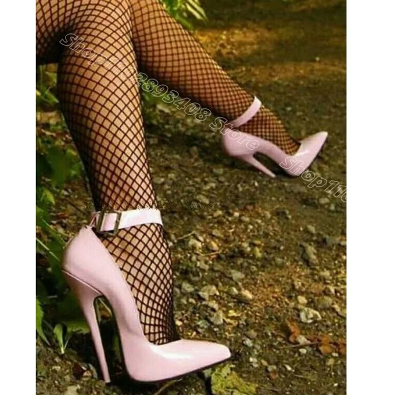 

Pink Square Buckle Stiletto Pumps Pointed Toe British Style Dress Banquet Design for Women Sexy Shoes 2024 Zapatos Para Mujere