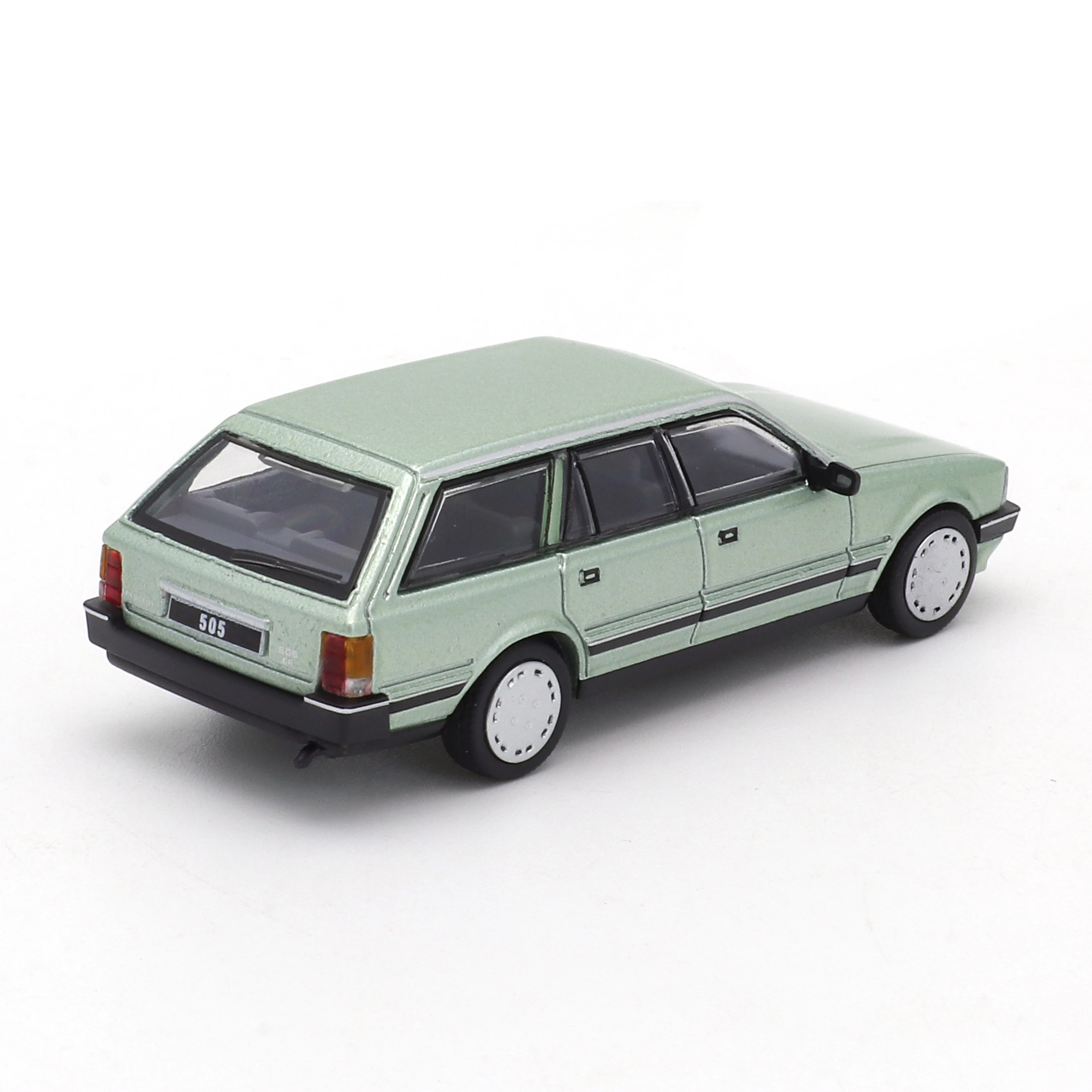 DCT 1:64 Peugeot 505SW(1986) Azure Green 65 Simulation Miniature Car Model Collection Adornment Toy