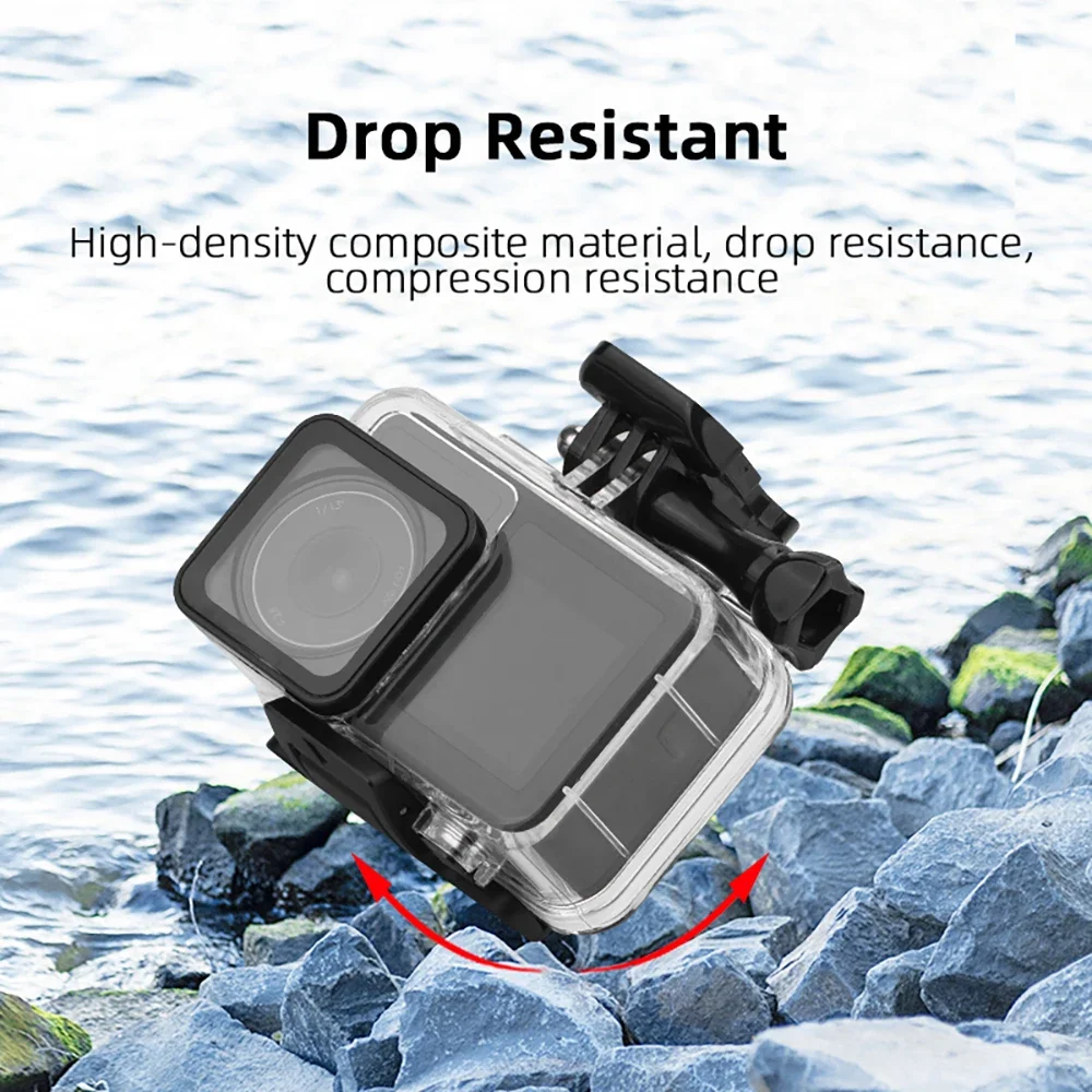 BRDRC 40M Waterproof Case for DJI OSMO Action 5 Pro Protective Shell Sports Camera Swimming Diving Surfing Action 4 Accessory
