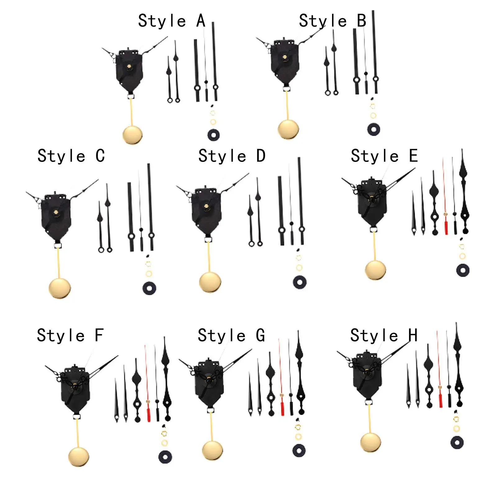 Quartz Pendulum Clock Movement Repair Diy Part, with 2 Pairs Hands,Home Pendulum Clock Kit for Wall Clocks,Metal Wall Clocks