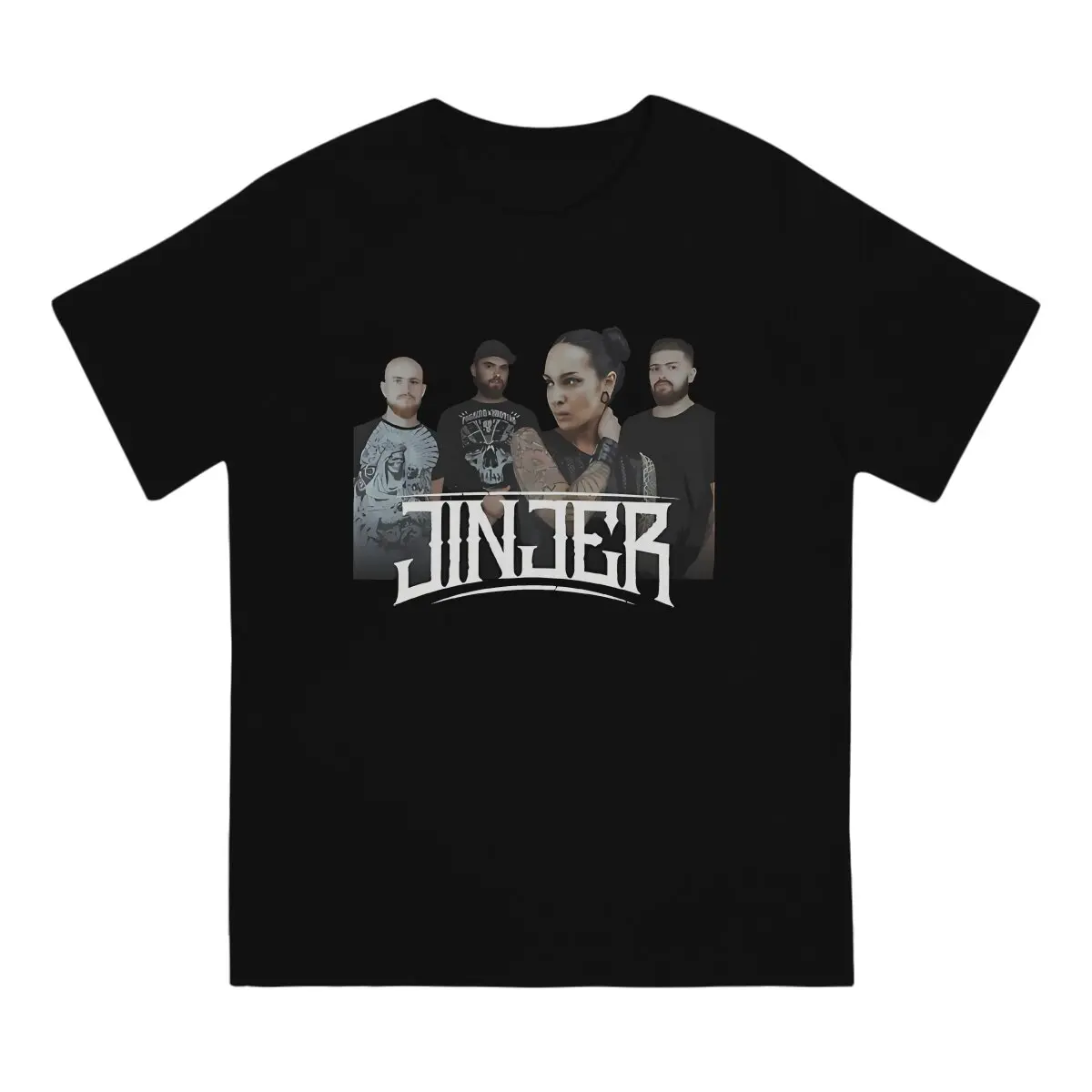 Band T Shirt Men Pure Cotton Funny T-Shirts Crew Neck Jinjer Tees Short Sleeve Clothes Gift Idea