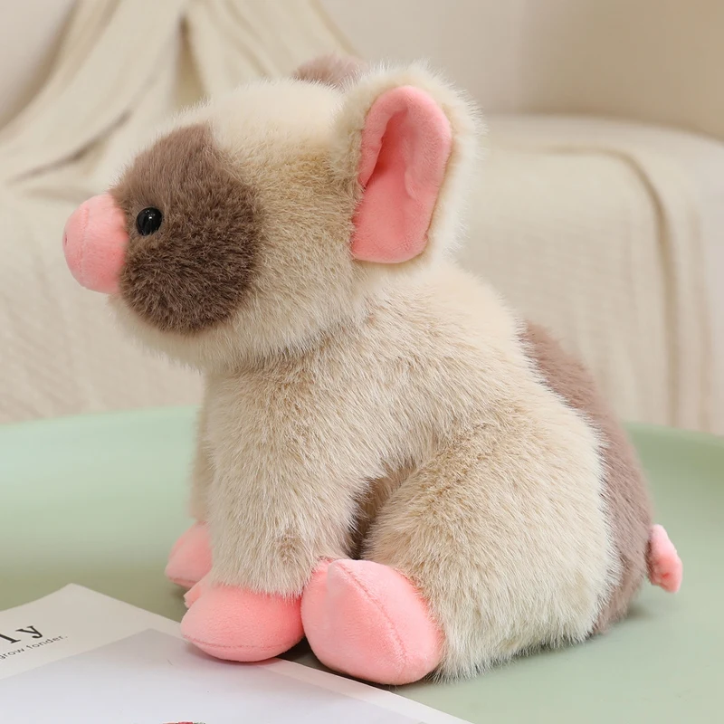 Juguete de peluche de cerdito de dibujos animados Kawaii, cerdo esponjoso de alta calidad para sentarse, muñeco de cerdito, cálido y acogedor, compañero encantador para niños, regalo de Navidad