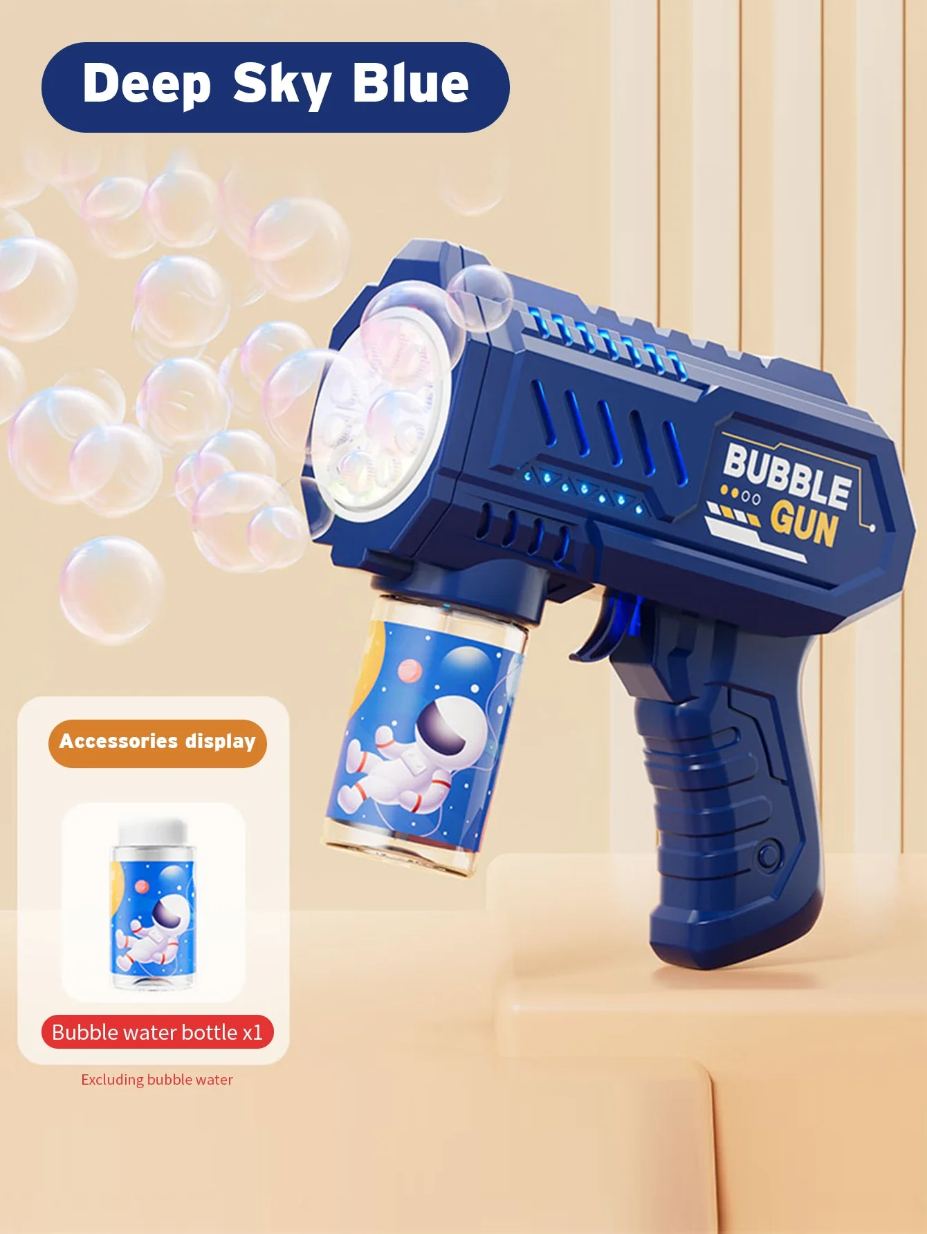 Vollautomatische Seifenblasenpistole Raketen-Seifenblasenmaschine Automatischer Blasenmacher mit Seifenblasenflüssigkeit Spielzeug für Kinder Strand Outdoor Seifenblasengeschenke – Detail 18