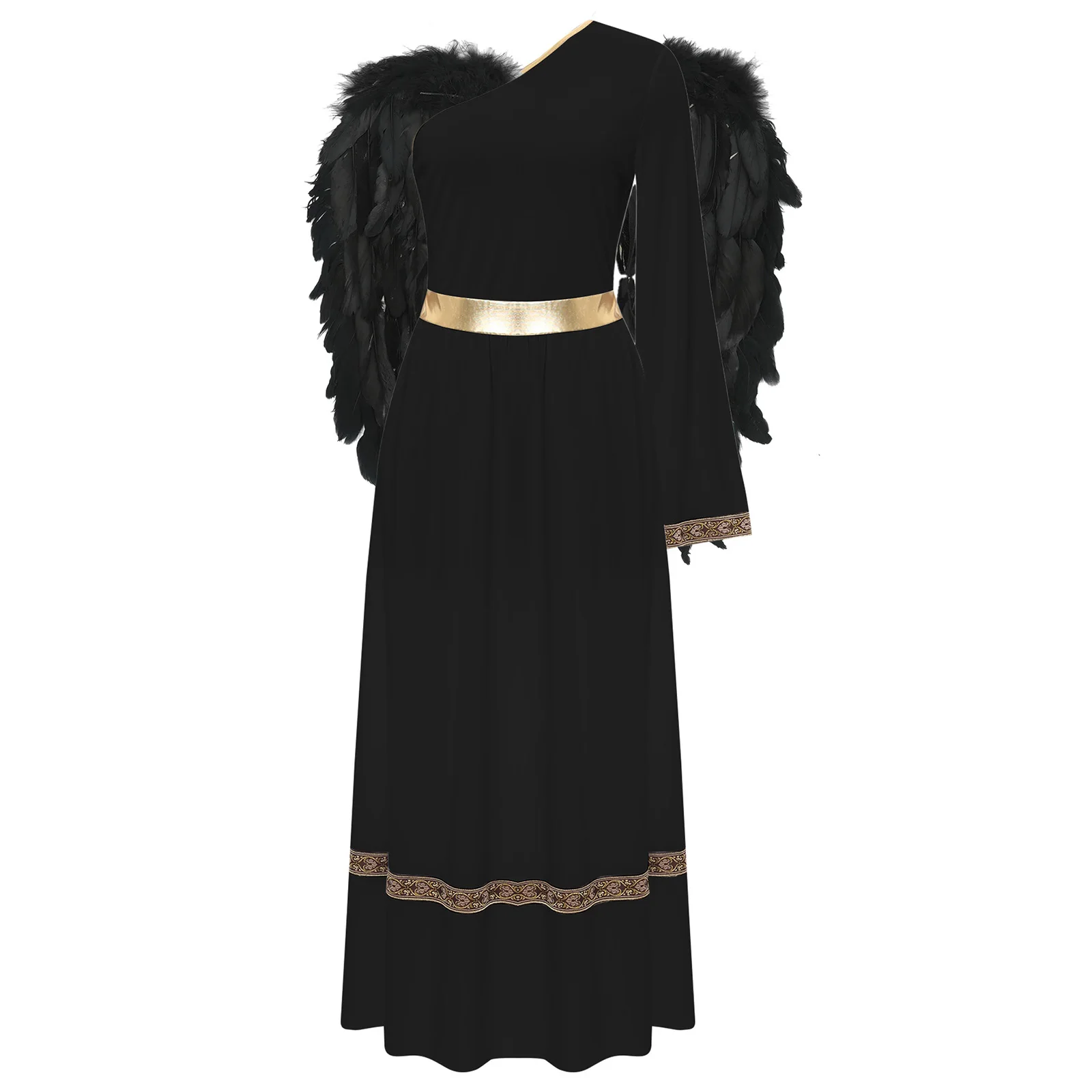 

Women Medieval Roman Princess Angel Cosplay Tunic Dress with Angel Wing Set for Halloween Festival Princess Cosplay Fancy Dress