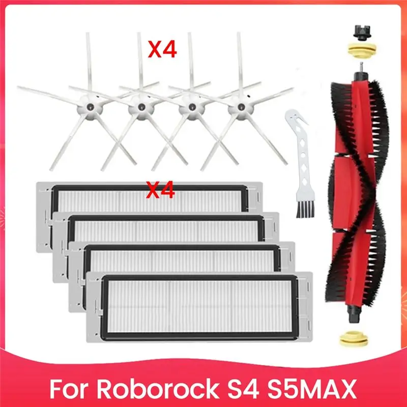 

Запасные части ABBY для робота-пылесоса Xiaomi Roborock S4 S5MAX: основная и боковые щетки, HEPA-фильтр