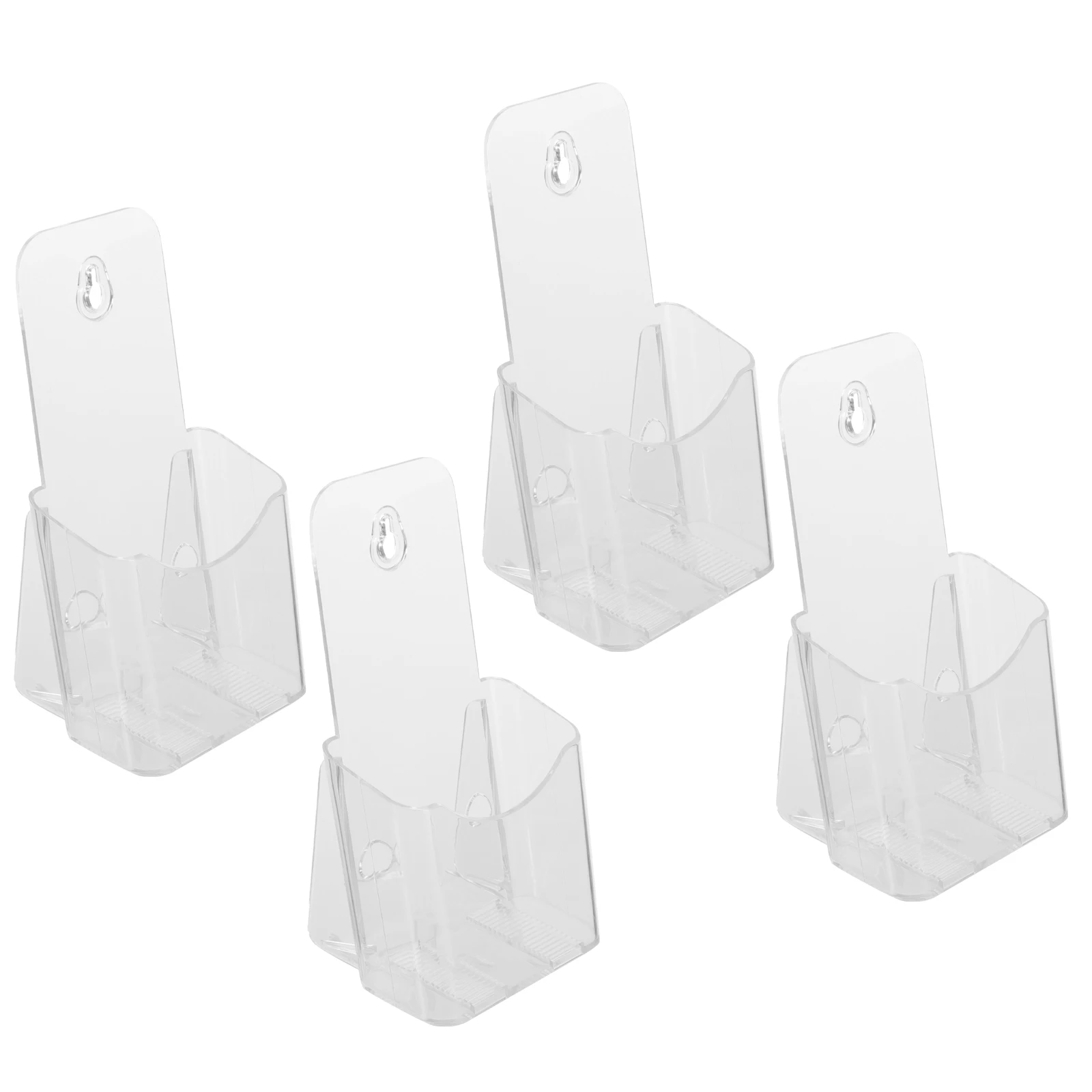 

4pcs Acrylic Display Stand Smooth Surface Business Card Holder Lightweight Brochure Rack Conference Table Top Wall Mount Flyers